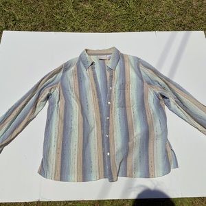 Alfred Dunner Woman 16W Blue WhiteButton Front